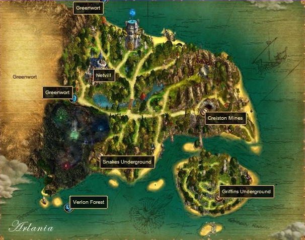 Bild: Karte von Arlania