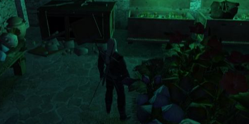 Image: The Witcher - Geralt in a cellar with secret room